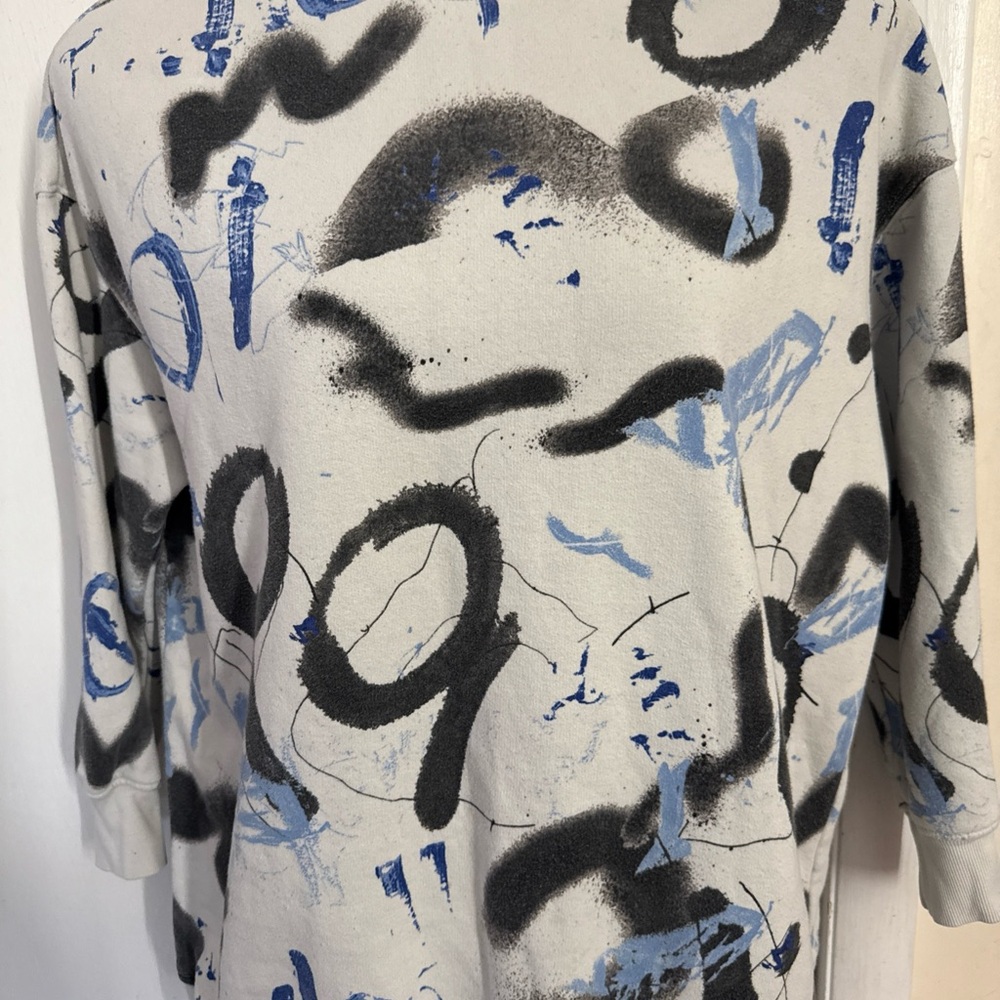 Monki Oversized Graffiti Print Sweatshirt Multi Color Size Small